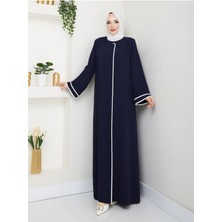 Lacivert Dubai Ipeği Biyeli Ferace MF-2272