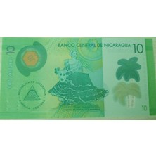 Koleksiyon Nicaragua 10 Cordobas Tip(Polymer) Çil
