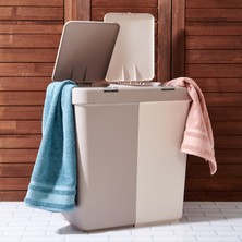 Motek Duo Laundry Çamaşır Sepeti - Bej / Krem - 80 lt