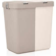 Motek Duo Laundry Çamaşır Sepeti - Bej / Krem - 80 lt