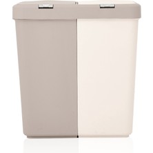 Motek Duo Laundry Çamaşır Sepeti - Bej / Krem - 80 lt