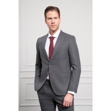  Erkek Füme Trend Slim Fit Dar Kesim Sivri Yaka Takım Elbise