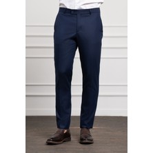 Morven  Erkek Lacivert Basic Slim Fit Classic Pantolon