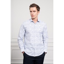 Morven  Erkek Lacivert Trend Dynamic Fit Italyan Yaka Gömlek