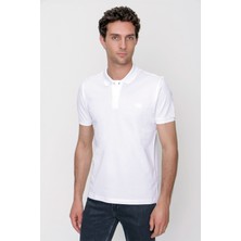  Erkek Beyaz Basic Polo Yaka Dynamic Fit T-Shirt
