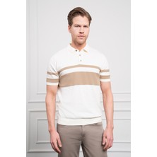 Morven  Erkek Ekru Trend Dynamic Fit Rahat Kesim Polo Yaka T-Shirt