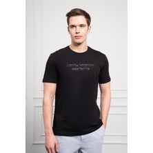 Morven  Erkek Siyah Trend Bisiklet Yaka Dinamik Fit Pamuk T-Shirt