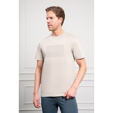  Erkek Taş Trend Bisiklet Yaka Dinamik Fit Pamuk T-Shirt