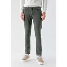  Erkek Haki Mevsimlik Pamuk 5 Cep Slim Fit Jean Pantolon