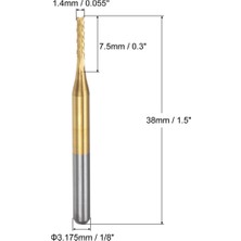 Steellaar Pcb Makinesi Için 10 Adet Titanyum Kaplama Karbür, 1/8 Inç Şaft 1.4mm (Yurt Dışından)