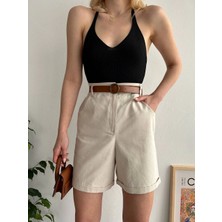 Gabardin Kumaş Şort