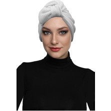 Fidan Bone Triko Yelpaze Krem Astarlı Hazır Türban Tesettür Bone