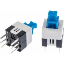 Tactile Push Button On - Off Anahtarlı Switch 7x7 mm 6 Bacaklı Kilitli