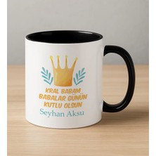 Bk Gift Kişiye Özel Babalar Günü Tasarımlı Siyah Kupa Bardak-11, Babalar Günü Hediyesi, Babaya Hediye, Erkeklere Özel Hediye