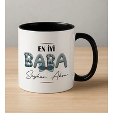 Bk Gift Kişiye Özel Babalar Günü Tasarımlı Siyah Kupa Bardak-5, Babalar Günü Hediyesi, Babaya Hediye, Erkeklere Özel Hediye