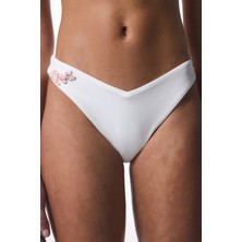 Penti Beyaz Pearl Boncuklu V Kesim Bikini Altı