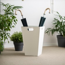 DEQQU Terraguard Metal Şemsiyelik Paslanmaz - 35.5cm (Kıvırcık Paspas Dahil)Beyaz