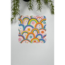 Soyut Renkli Gökkuşağı Desenli Lazer Kesim Kokteyl Peçetesi 1 Adet