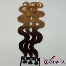 Kozmanka Koyu Ombreli Dalgalı Doğal Keratin Kaynak Saç 60 Adet