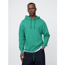 Gap Erkek Yeşil Gap Logo Kapüşonlu Sweatshirt