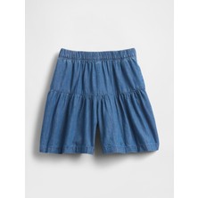 Kız Bebek Mavi Pull-On Culotte Şort