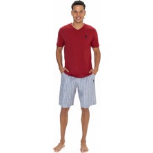 U.s. Polo Assn. U.s. Polo Assn. Erkek Bordo Şortlu %100 Pamuk Ev Giyim - ARASS18W87W5W