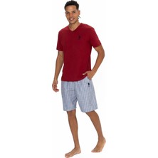 U.s. Polo Assn. U.s. Polo Assn. Erkek Bordo Şortlu %100 Pamuk Ev Giyim - ARASS18W87W5W