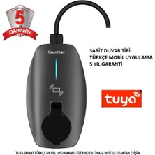 Evwallbox 22KW V3 Türkçe Mobil Uygulama 5 Yıl Garanti Sabit Duvar Tipi Elektrikli Araç Şarj Cihazı(DÖNÜŞTÜRÜCÜ ADAPTÖR VE TAŞIMA ÇANTASI YOKTUR) 