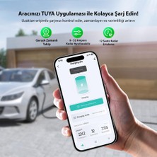 Evwallbox 22KW V3 Türkçe Mobil Uygulama 5 Yıl Garanti Sabit Duvar Tipi Elektrikli Araç Şarj Cihazı(DÖNÜŞTÜRÜCÜ ADAPTÖR VE TAŞIMA ÇANTASI YOKTUR) 