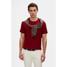 Ds Damat Comfort Fit Bordo %100 Pamuk T-Shirt 6HC14ORT02005