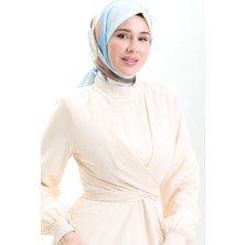 Sefa Merve Karaca Soft Eşarp 81056-10 Bebek Mavisi Bej