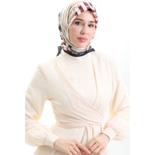 Sefa Merve Karaca Soft Eşarp 81057-07 Siyah Kırmızı