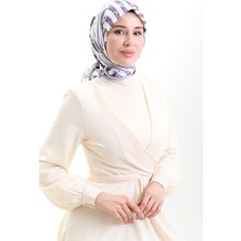 Sefa Merve Karaca Soft Eşarp 81057-08 Lila Beyaz