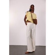 Kemik Beli Lastikli Bol Paça Pantolon 031456