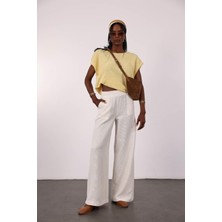 Kemik Beli Lastikli Bol Paça Pantolon 031456