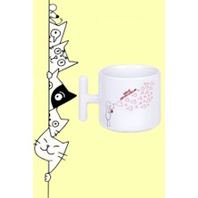 Seni Seviyorum Kalp Balonları Tasarım Baskılı Beyaz T Sap Kupa Bardak