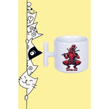 Süper Dad Süper Baba Karakter Deadpool Tasarım Baskılı Beyaz T Sap Kupa Bardak