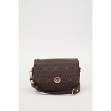 Lêvi D'or Kahve Gizlli Bölmeli Petek Desen Omuz Çantası