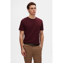 Ds Damat Comfort Mürdüm %100 Pamuk T-Shirt 6HC14ORT02005