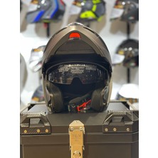 Wosen 202 Matt Black Siyah Çene Açılır  Kask Şeffaf Vizörlü
