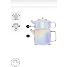 Borosilikat Cam Çaydanlık Seti Renkli ''1100 ML-1800 Ml'' Şeffaf/renkli