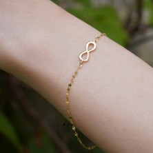 Bayar Gold 14 Ayar Altın Sonsuzluk Aynalı Zincir Bileklik
