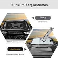 Oto Araç Araba Güneşliği Ön Cam Güneşliği Parlak Güneşlik Koruyucu Perde Metalize 130X65 cm