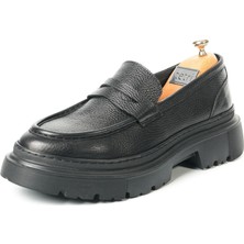 Tetri K416 Ramonelli Model Gerçek Deri El Yapımı Erkek Siyah Casual Ayakkabı