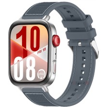 Huawei Watch Fit 4 Fit 4 Pro Ile Uyumlu Dikiş Desenli Metal Tokalı Dokuma Silikon Kordon