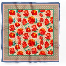 Kadın Çiçek Desenli Fular Bandana