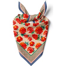 Kadın Çiçek Desenli Fular Bandana