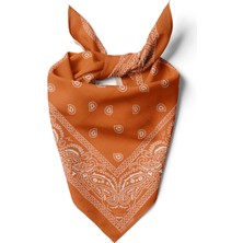 Turuncu Etnik Desen Haki Bandana