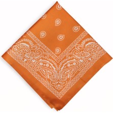 Turuncu Etnik Desen Haki Bandana