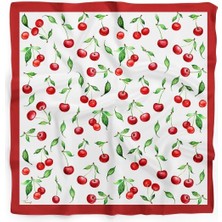 Kadın Kiraz Desenli Fular Bandana